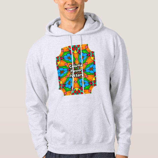 Aesthetic Flowers Mönster Hoodie (Framsida)