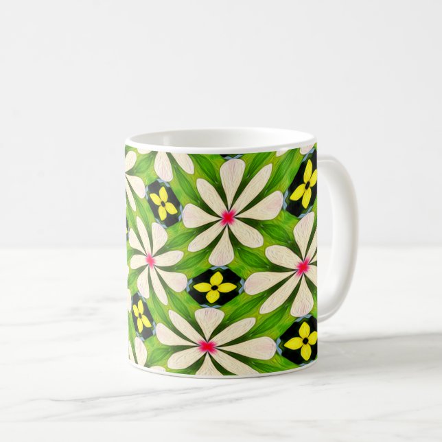 Aesthetic Flowers Mönster Kaffemugg (Framsida höger)