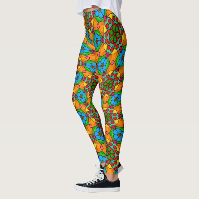 Aesthetic Flowers Mönster Leggings (Vänster)