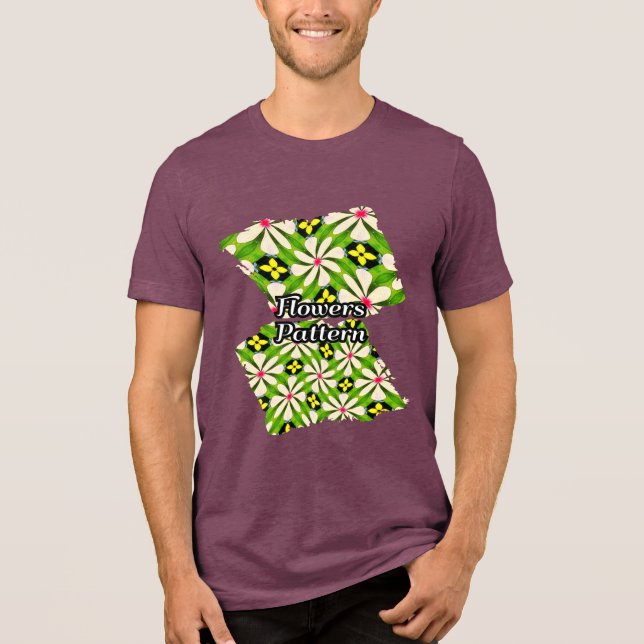 Aesthetic Flowers Mönster T Shirt (Framsida)