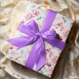 Aesthetic Flowers seamless Mönster Presentpapper