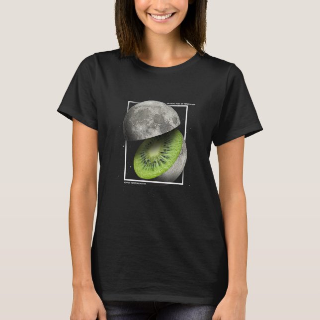 Aesthetic Fruit Slice Moon Kiwi No Fear Of Perfect T Shirt (Framsida)