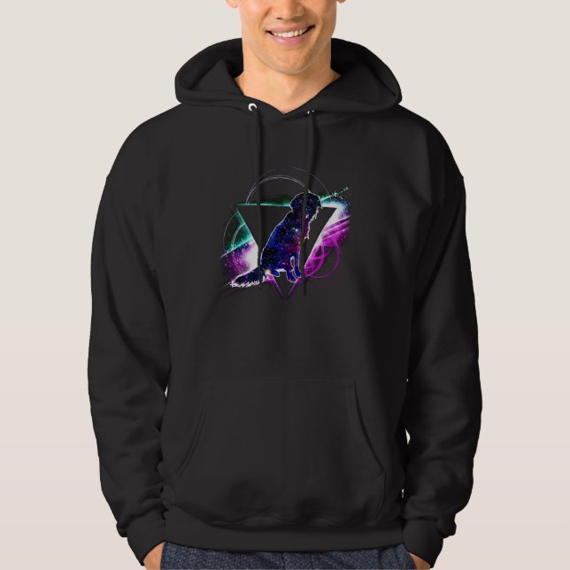 Aesthetic Galaxy Flat Coated Retriever Hoodie (Framsida)
