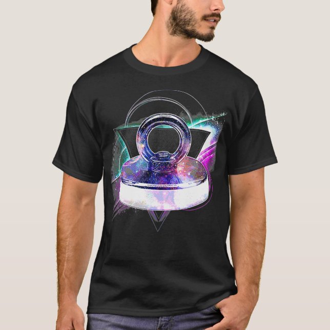 Aesthetic Galaxy Magnet Fishing  T Shirt (Framsida)