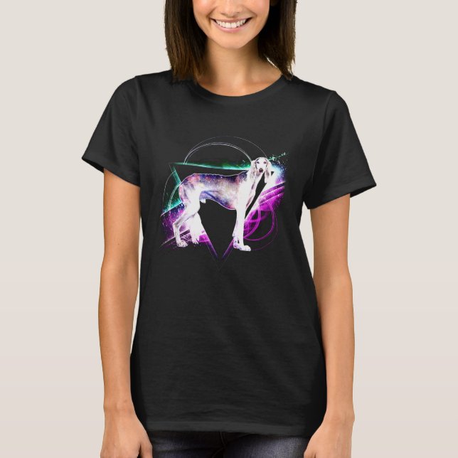 Aesthetic Galaxy Saluki T Shirt (Framsida)