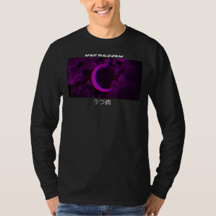 Aesthetic Goth, Lila Måne Vaporwave T Shirt