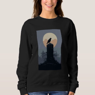 Aesthetic Gothic Raven på Gravsten T Shirt