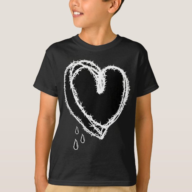 Aesthetic Heart Black Goth Grunge Alternative Fash T Shirt (Framsida)
