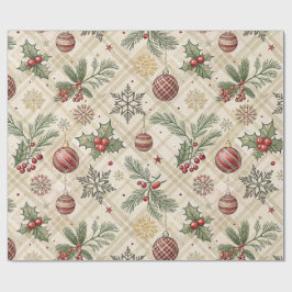 Aesthetic Holiday Checkered Wrapping Paper Presentpapper