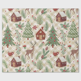 Aesthetic Holiday Checkered Wrapping Paper Presentpapper