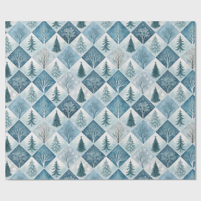 Aesthetic Holiday Checkered Wrapping Paper Presentpapper (Platt)