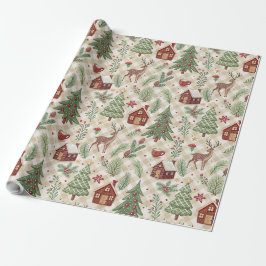 Aesthetic Holiday Checkered Wrapping Paper Presentpapper