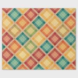 Aesthetic Holiday Checkered Wrapping Paper Presentpapper