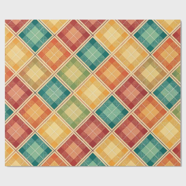 Aesthetic Holiday Checkered Wrapping Paper Presentpapper (Platt)