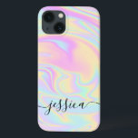 Aesthetic HoloGrapcs Elegant Script Namnteckning<br><div class="desc">Snyggt Aesthetic HoloGrapcs Elegant Script Namnteckning iphone case. Anpassa den här söta estetiska designen med ditt namn.</div>