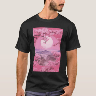Aesthetic Japanese Style Sakura Cherry Blossom Tre T Shirt