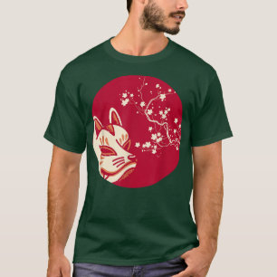 Aesthetic Japansk Fox Art Kitsune Mask T-Shirt
