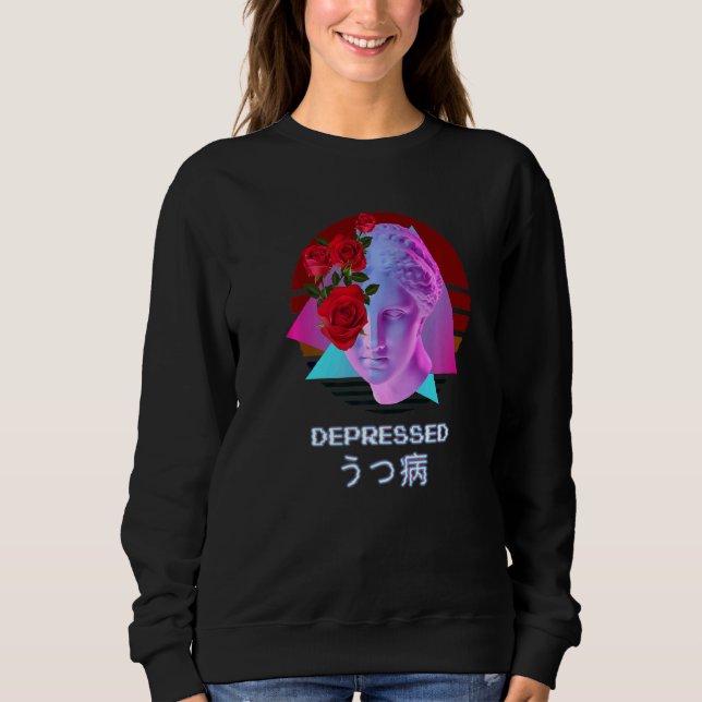 Aesthetic Japanska, undertryckt, Vaporwave T Shirt (Framsida)