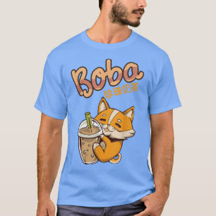 Aesthetic Kawaii Corgi Bubble Tea Funny Bobas Wel T Shirt