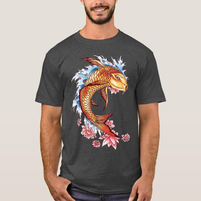 Aesthetic Koi Fish Goldfish T Shirt (Framsida)