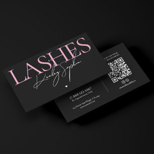 Aesthetic Lashes Studio Rosa Svart Sminkartist Visitkort