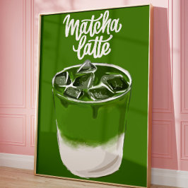 Aesthetic Matcha Latte Wall Art, Matcha Älskare Poster