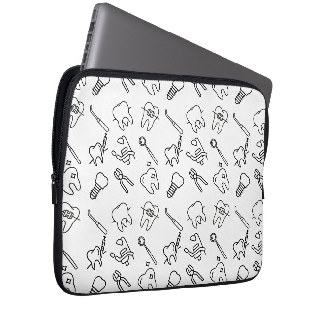 Aesthetic Minimalist Dental Icons Pattern Laptop S Fodral (Framsidan Höger)