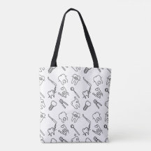 Aesthetic Minimalist Dental Icons Pattern Tote Bag