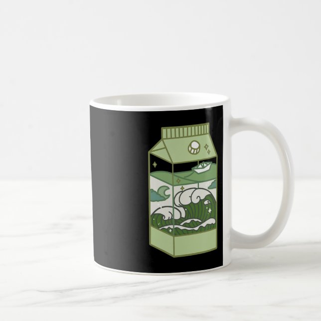 Aesthetic Mjölk Box Artwork Cute Kawaii Otaku Anim Kaffemugg (Höger)
