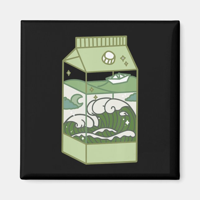 Aesthetic Mjölk Box Artwork Cute Kawaii Otaku Anim Magnet (Framsidan)