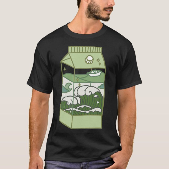 Aesthetic Mjölk Box Artwork Cute Kawaii Otaku Anim T Shirt (Framsida)