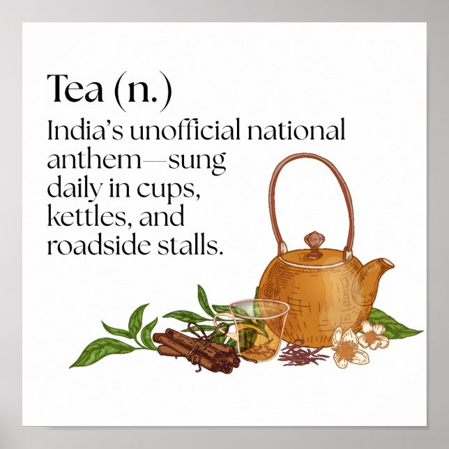 Aesthetic Modern Indian Tea Quote Wall Art Poster (Framsidan)