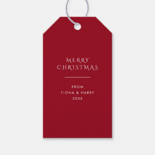 Aesthetic Mörk Red - Juletiketter Presentetikett