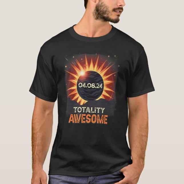 Aesthetic Mountain Total Solar Eclipse 2024 Totali T Shirt (Framsida)