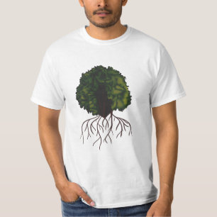 Aesthetic Nature Afro Collage Art med Träd Roots T Shirt