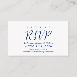Aesthetic Navy Blue font, Bröllop OSA svar Tilläggskort