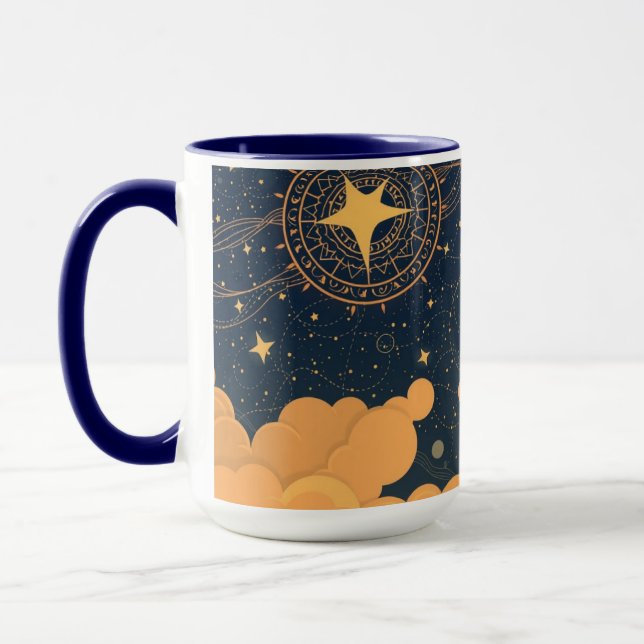 Aesthetic Neo-Deco Dreamer Starry Sky Coffee Mugg (Vänster)