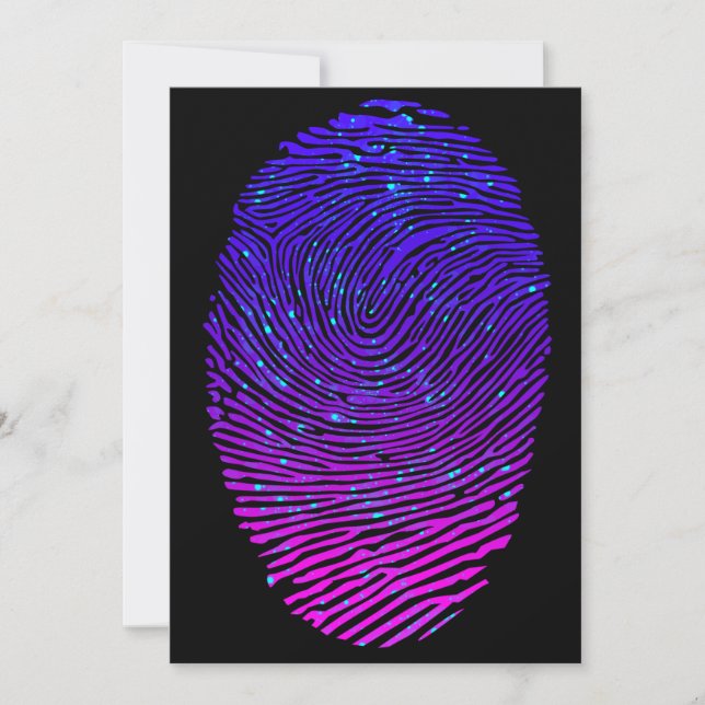 Aesthetic Neon Fingerprint Luminescent Inbjudningar (Framsida)