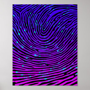 Aesthetic Neon Fingerprint Luminescent Poster