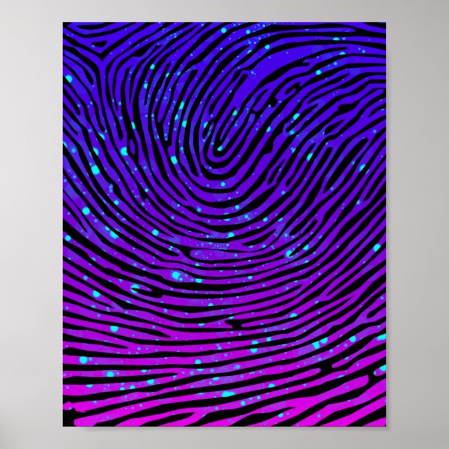 Aesthetic Neon Fingerprint Luminescent Poster (Framsidan)