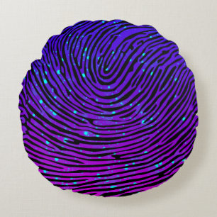 Aesthetic Neon Fingerprint Luminescent Rund Kudde
