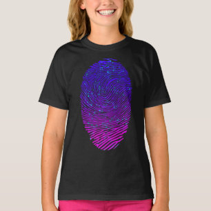 Aesthetic Neon Fingerprint Luminescent T Shirt
