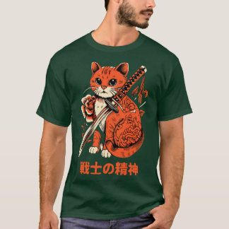 Aesthetic Ninja Cat Samurai Japanska Ar T Shirt