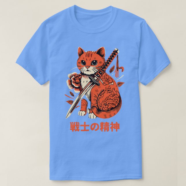 Aesthetic Ninja Cat Samurai Japanska Ar T Shirt (Design framsida)
