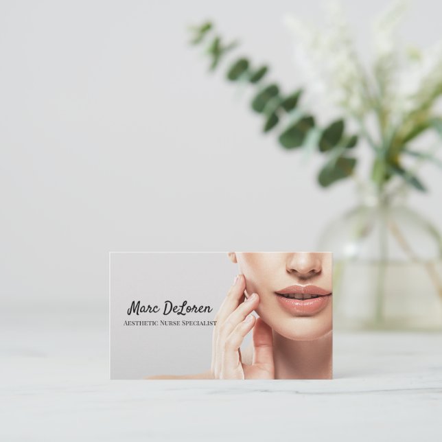 Aesthetic Nurse  Injector Cosmetic Surgeon Busines Visitkort (Stående Fram)
