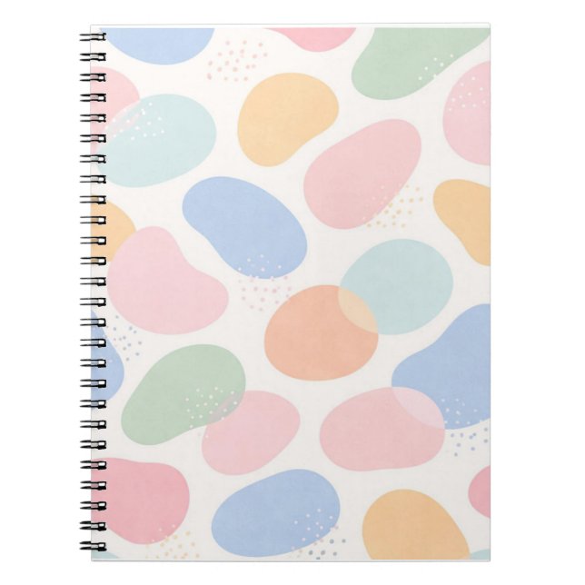 Aesthetic Pastel Abstract Shapes Spiral Notebook  Anteckningsbok (Framsidan)