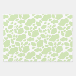 Aesthetic Pastel Grönt Cow Print Mönster