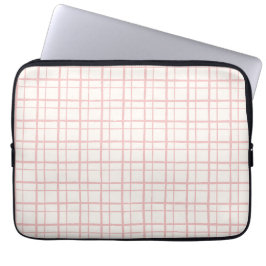 Aesthetic Pastel Hand Drawn Grid Ballet Pink Laptop Fodral