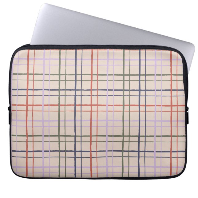 Aesthetic Pastel Hand Drawn Grid Modern Love Laptop Fodral (Framsidan)