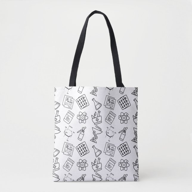 Aesthetic PharmD & Laboratory Science Tote Bag Tygkasse (Framsida)